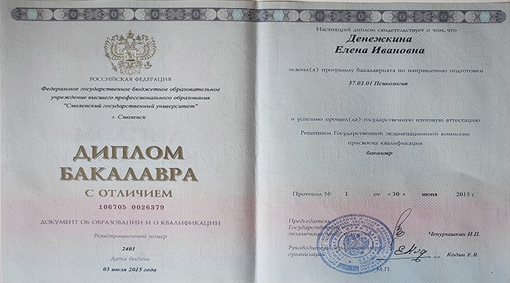 Федеральное государственное бюджетное образовательное учреждение высшего профессионального образования «Смоленский государственный университет». Психология.